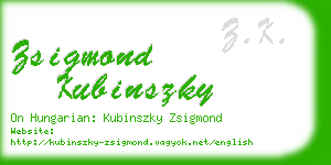 zsigmond kubinszky business card